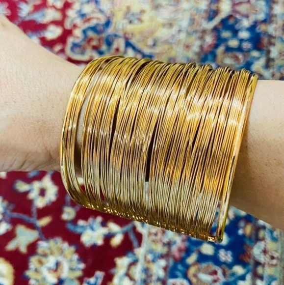 💖 2/$30 Women's Gold plated ethnic boho multi strands wide cuff wrist Bracelet - Picture 13 of 16